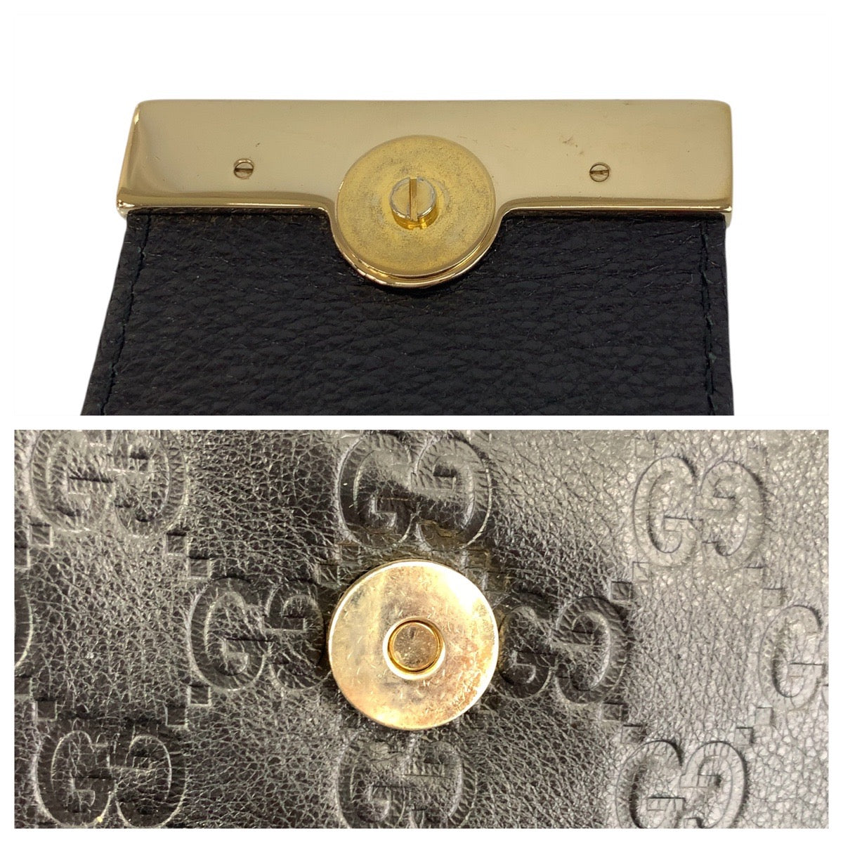 19121
GUCCI グッチ グッチシマ ブラック 黒 ゴールド金具 レザー 211934 ホーボー ショルダーバッグ  レディース A48