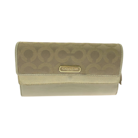 19303
COACH コーチ シグネチャー ベージュ ゴールド ゴールド金具 キャンバス 長財布 ロングウォレット レディース AB1