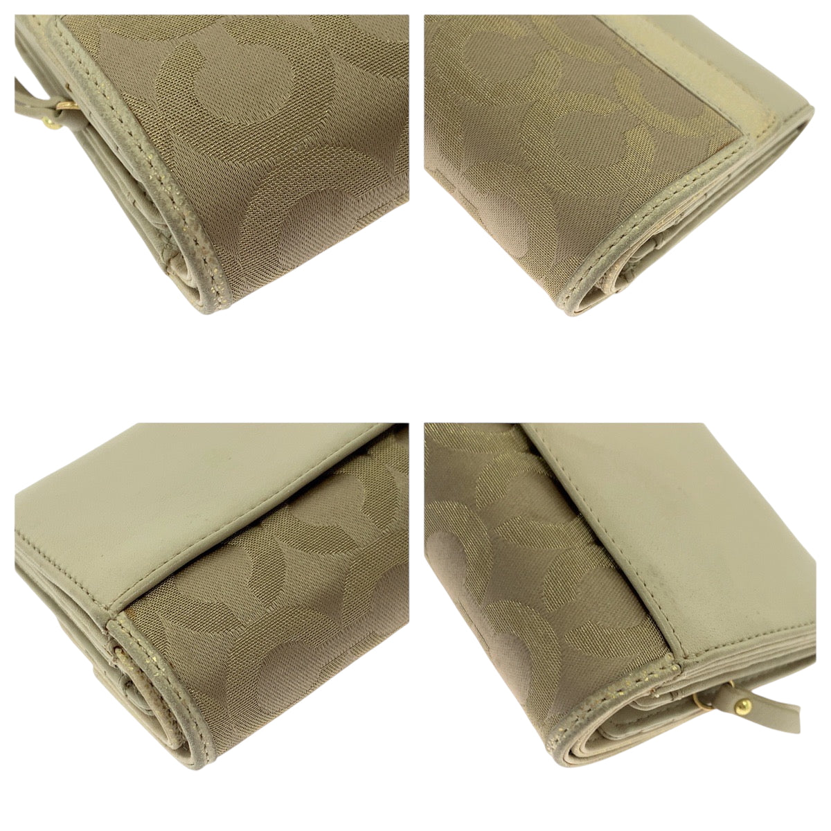 19303
COACH コーチ シグネチャー ベージュ ゴールド ゴールド金具 キャンバス 長財布 ロングウォレット レディース AB1