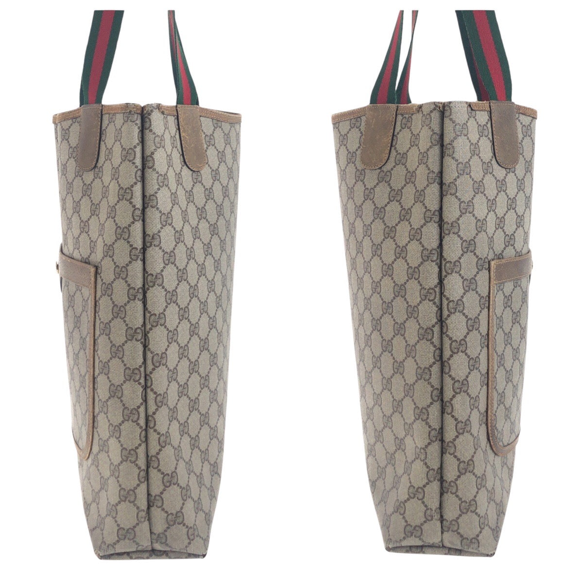19122
GUCCI グッチ ヴィンテージ オールドグッチ シェリーライン ベージュ ブラウン ゴールド金具 GGスプリームキャンバス 50205 トートバッグ ショルダーバッグ  レディース AB20