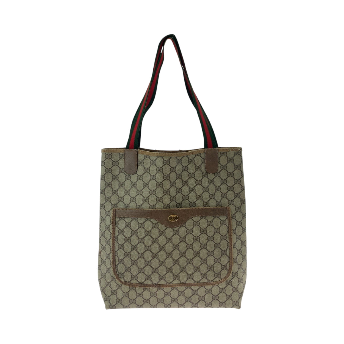 19124
GUCCI グッチ ヴィンテージ オールドグッチ シェリーライン ベージュ ブラウン グリーン レッド GGスプリームキャンバス 39 02 003 トートバッグ ショルダーバッグ レディース AB20