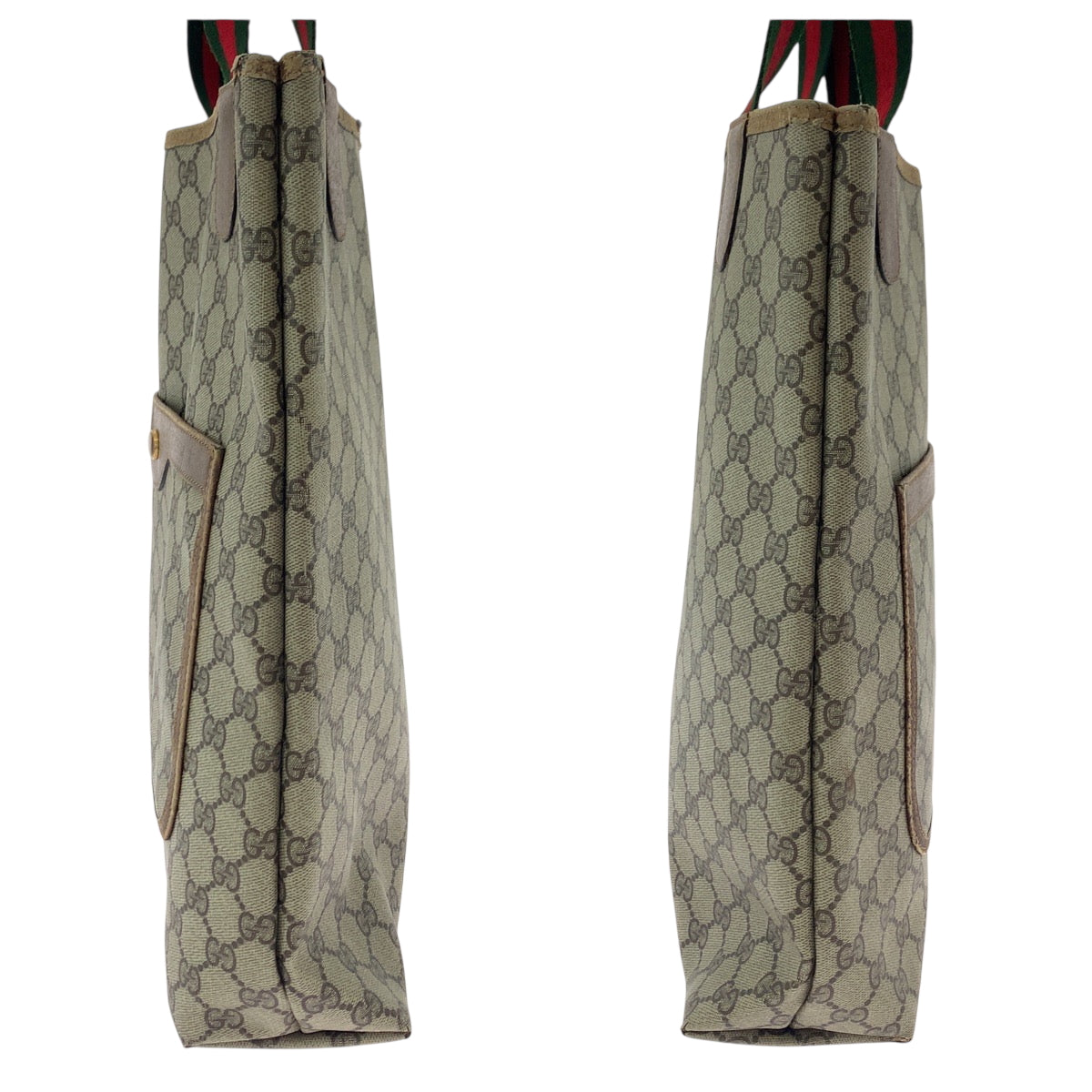 19124
GUCCI グッチ ヴィンテージ オールドグッチ シェリーライン ベージュ ブラウン グリーン レッド GGスプリームキャンバス 39 02 003 トートバッグ ショルダーバッグ レディース AB20