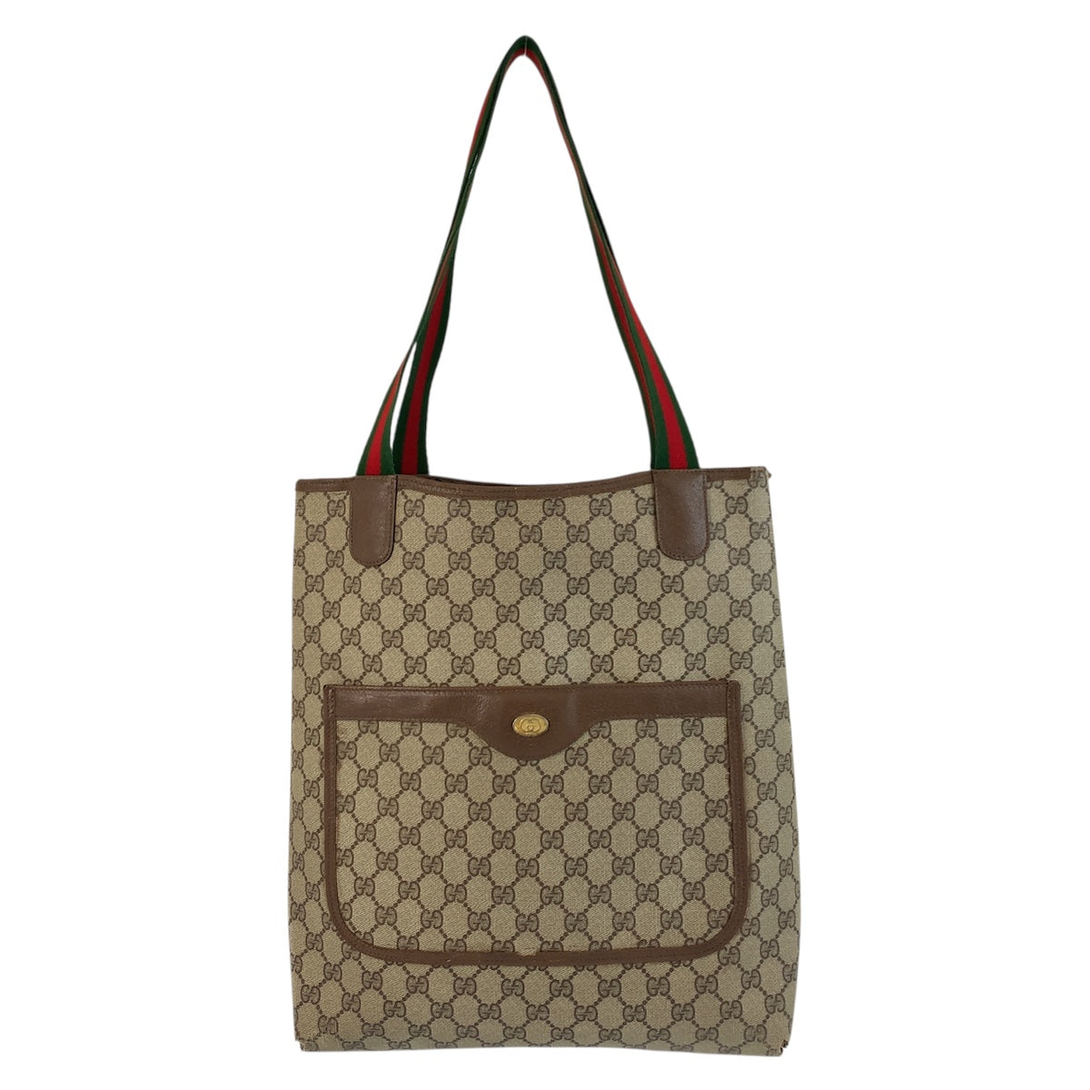 19125
GUCCI グッチ ヴィンテージ シェリーライン オールドグッチ ベージュ ブラウン ゴールド金具 GGスプリームキャンバス / レザー 39 02 003 トートバッグ ショルダーバッグ  レディース AB20