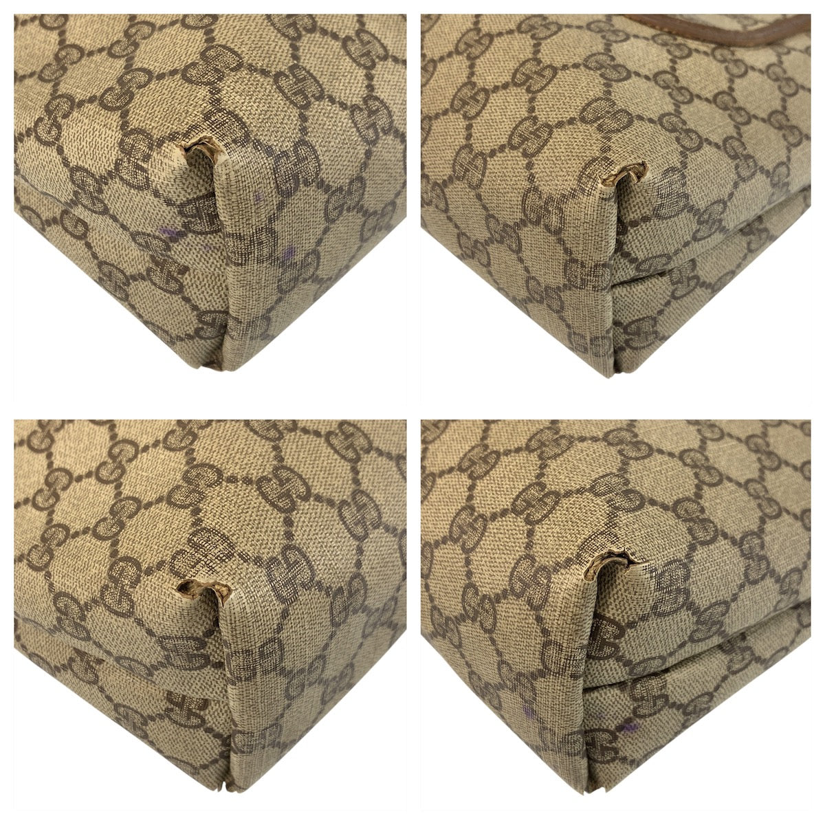 19125
GUCCI グッチ ヴィンテージ シェリーライン オールドグッチ ベージュ ブラウン ゴールド金具 GGスプリームキャンバス / レザー 39 02 003 トートバッグ ショルダーバッグ  レディース AB20