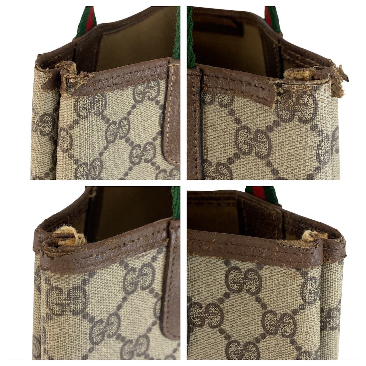 19125
GUCCI グッチ ヴィンテージ シェリーライン オールドグッチ ベージュ ブラウン ゴールド金具 GGスプリームキャンバス / レザー 39 02 003 トートバッグ ショルダーバッグ  レディース AB20