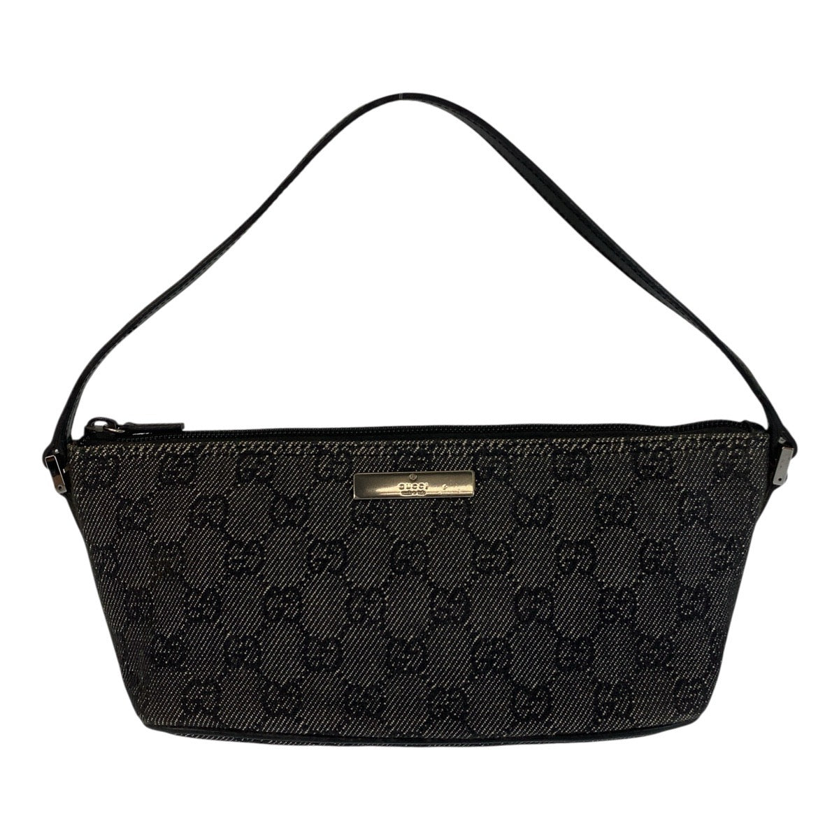 19126
GUCCI グッチ ブラック 黒 シルバー金具 GGキャンバス / レザー 07198 ハンドバッグ アクセサリーポーチ レディース ABP36