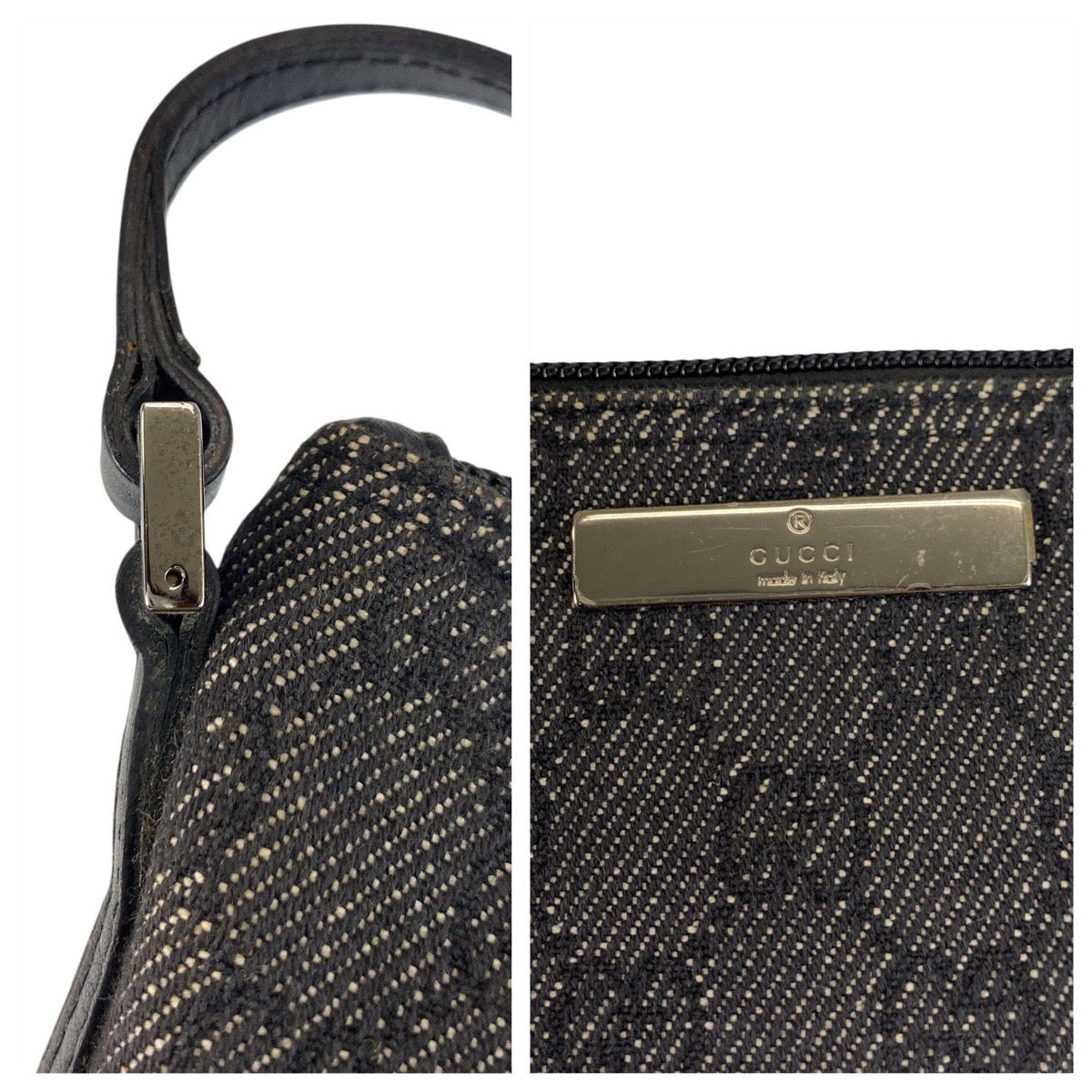 19126
GUCCI グッチ ブラック 黒 シルバー金具 GGキャンバス / レザー 07198 ハンドバッグ アクセサリーポーチ レディース ABP36