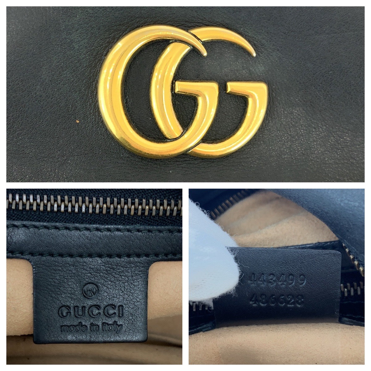 19128
GUCCI グッチ GGマーモント キルティング ブラック 黒 ゴールド金具 レザー 443499 チェーンショルダーバッグ ポシェット  レディース ABP64