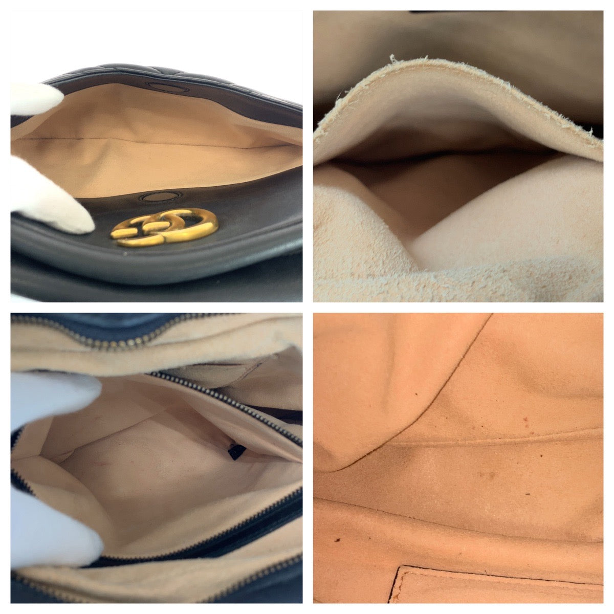 19128
GUCCI グッチ GGマーモント キルティング ブラック 黒 ゴールド金具 レザー 443499 チェーンショルダーバッグ ポシェット  レディース ABP64
