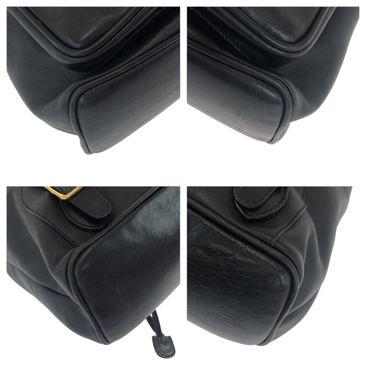 19129
GUCCI Bamboo Black Gold Hardware Leather 003 1119 0016 Backpack Women's ABP43