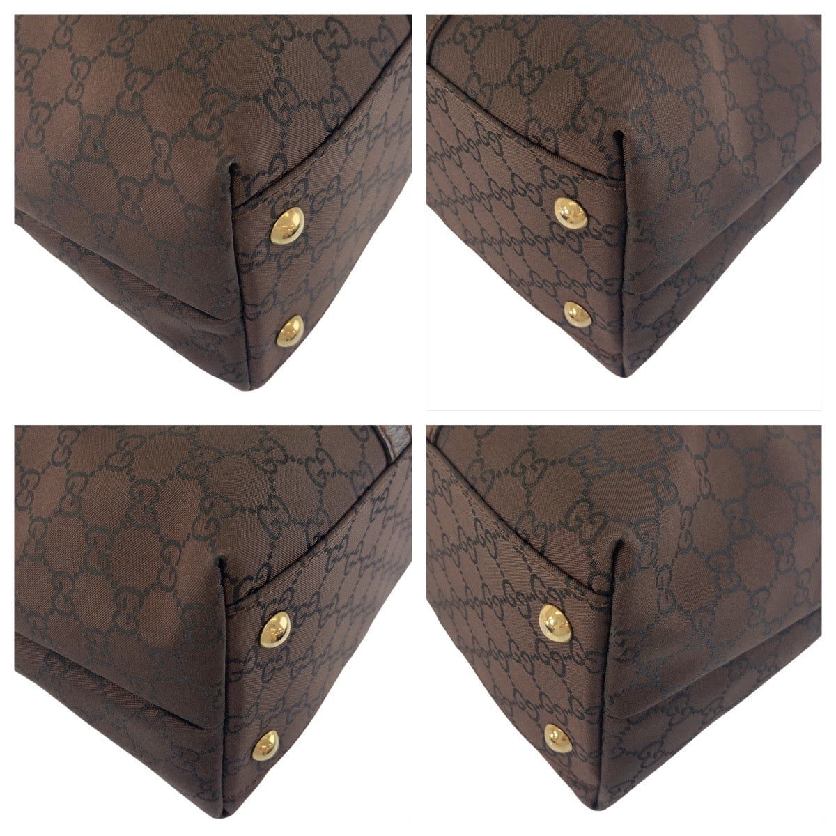 19130
GUCCI グッチ GG柄 ブラウン ゴールド金具 ナイロン 257302 トートバッグ ショルダーバッグ  レディース ABP46