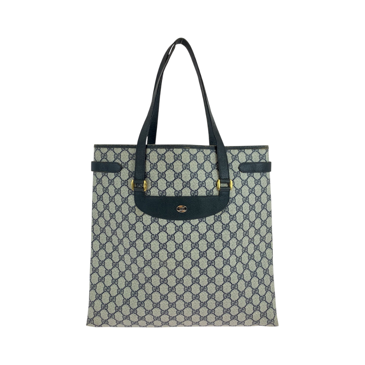 19131
GUCCI グッチ オールドグッチ グレー ネイビー ゴールド金具 GGスプリームキャンバス 39 02 061 トートバッグ ショルダーバッグ  レディース AB20