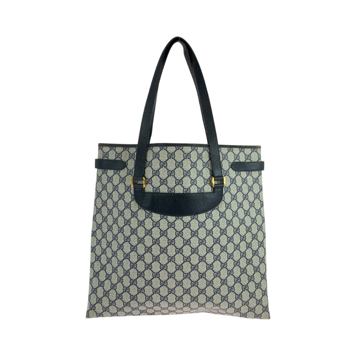 19131
GUCCI グッチ オールドグッチ グレー ネイビー ゴールド金具 GGスプリームキャンバス 39 02 061 トートバッグ ショルダーバッグ  レディース AB20