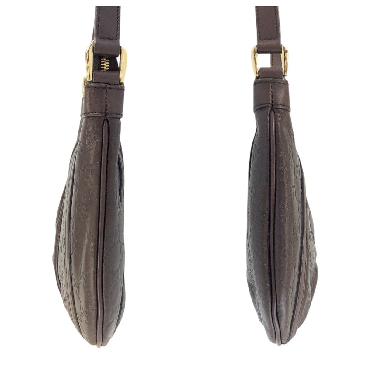 19132
GUCCI グッチ グッチシマ アビー ブラウン ゴールド金具 レザー 203257 ショルダーバッグ ポシェット  レディース ABP41