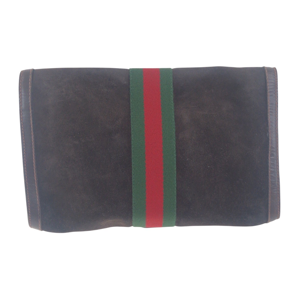 19135
GUCCI グッチ ヴィンテージ オールドグッチ シェリーライン ブラウン ゴールド金具 スウェード / レザー クラッチバッグ セカンドバッグ  メンズ AB20