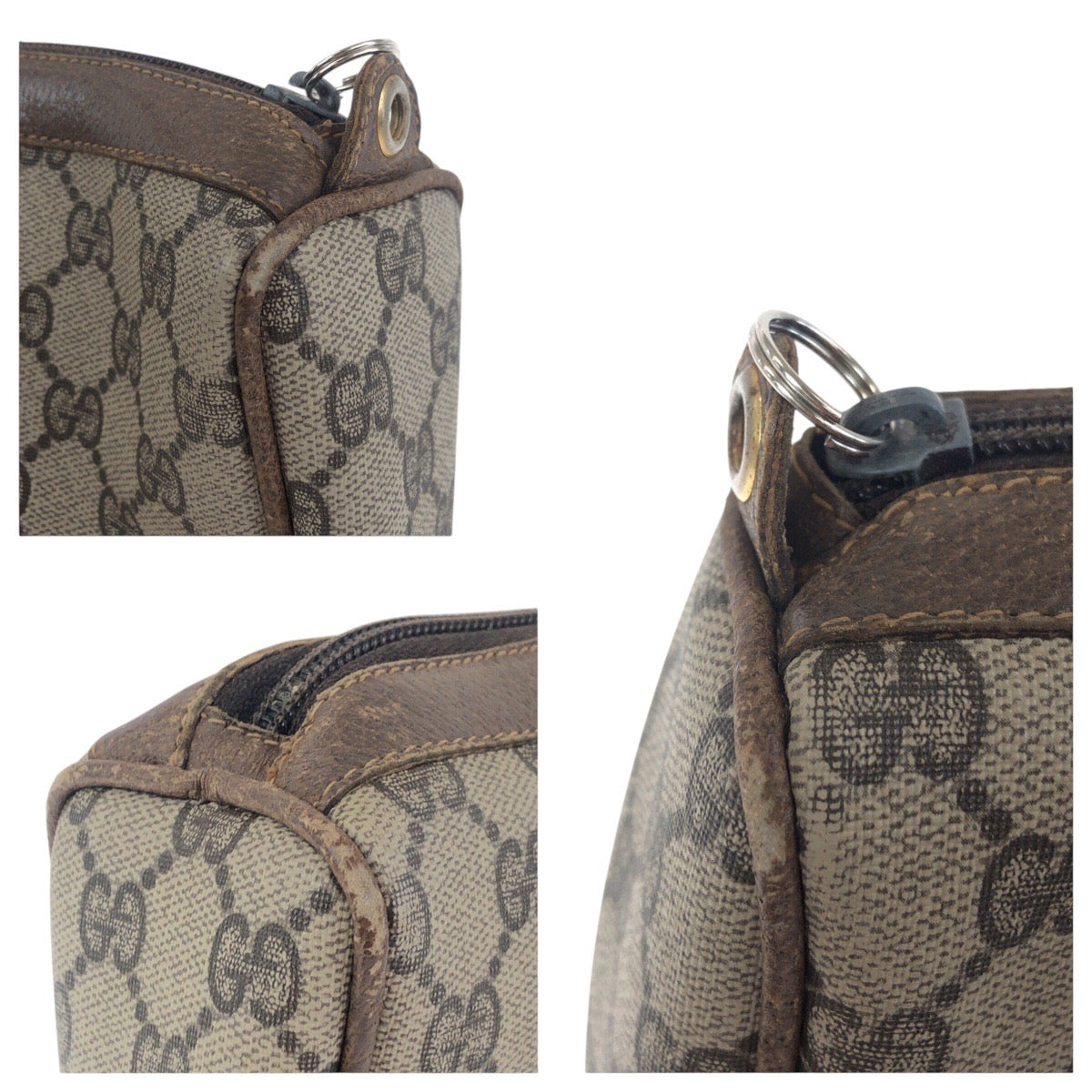 19136
GUCCI グッチ ヴィンテージ オールドグッチ シェリーライン ベージュ ブラウン ゴールド金具 GGスプリームキャンバス 001 312 0470 クラッチバッグ セカンドバッグ  メンズ AB11