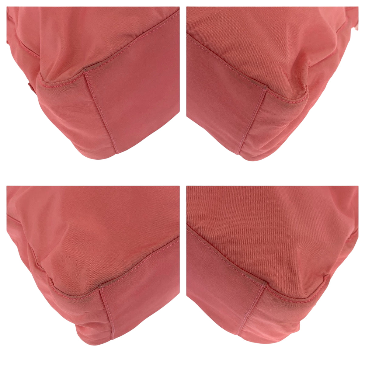 19137
PRADA プラダ テスート 三角ロゴプレート ピンク クリア シルバー金具 ナイロン ショルダーバッグ 肩掛け  レディース ABP27