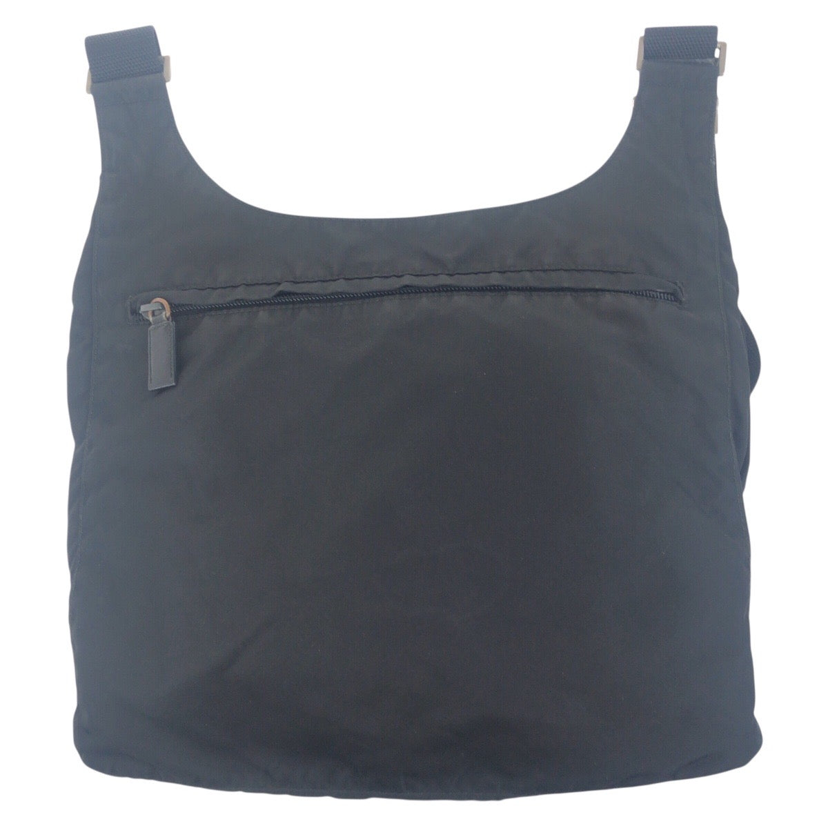 19139
PRADA プラダ テスート 三角ロゴプレート ブラック 黒 シルバー金具 ナイロン ショルダーバッグ  メンズ AB29