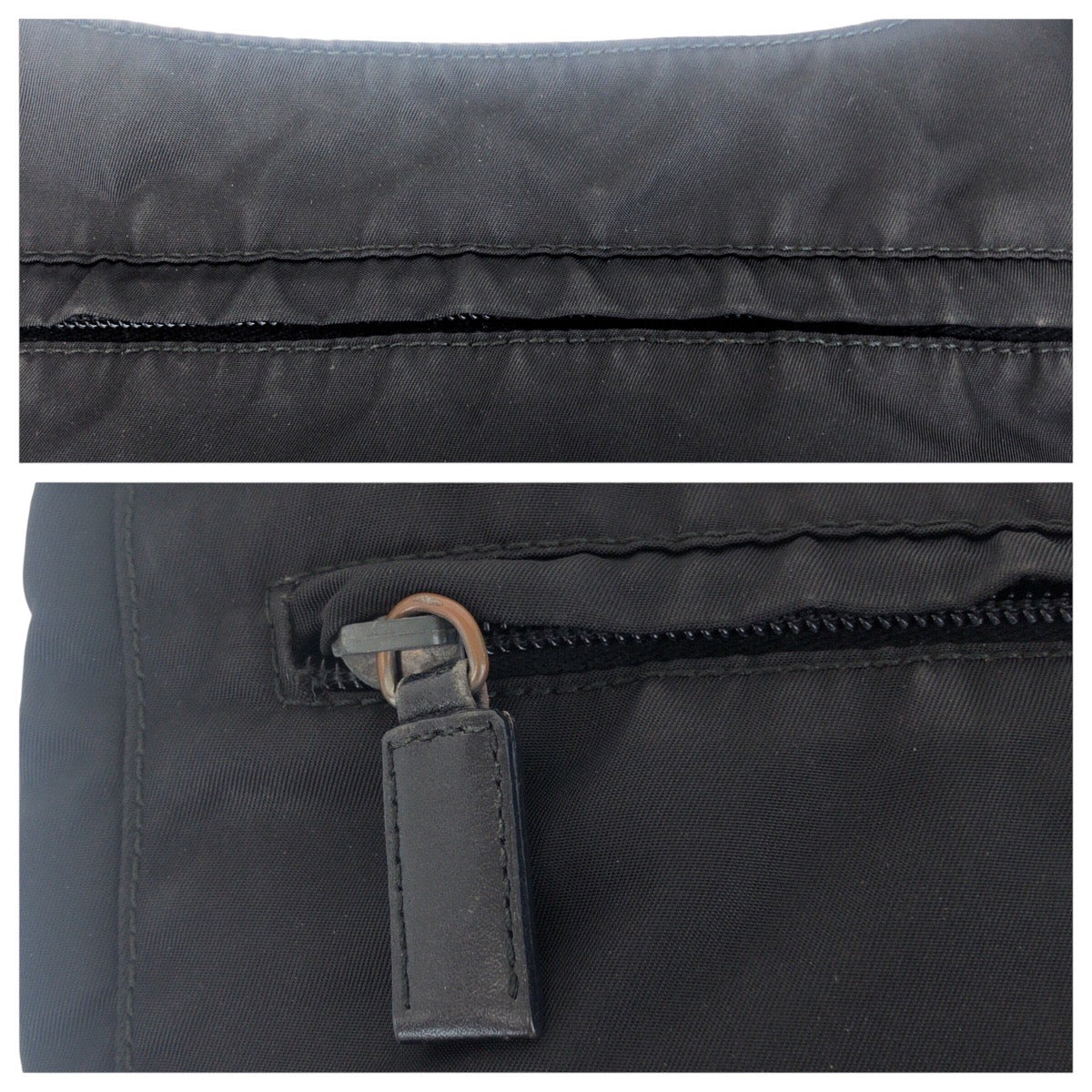 19139
PRADA プラダ テスート 三角ロゴプレート ブラック 黒 シルバー金具 ナイロン ショルダーバッグ  メンズ AB29