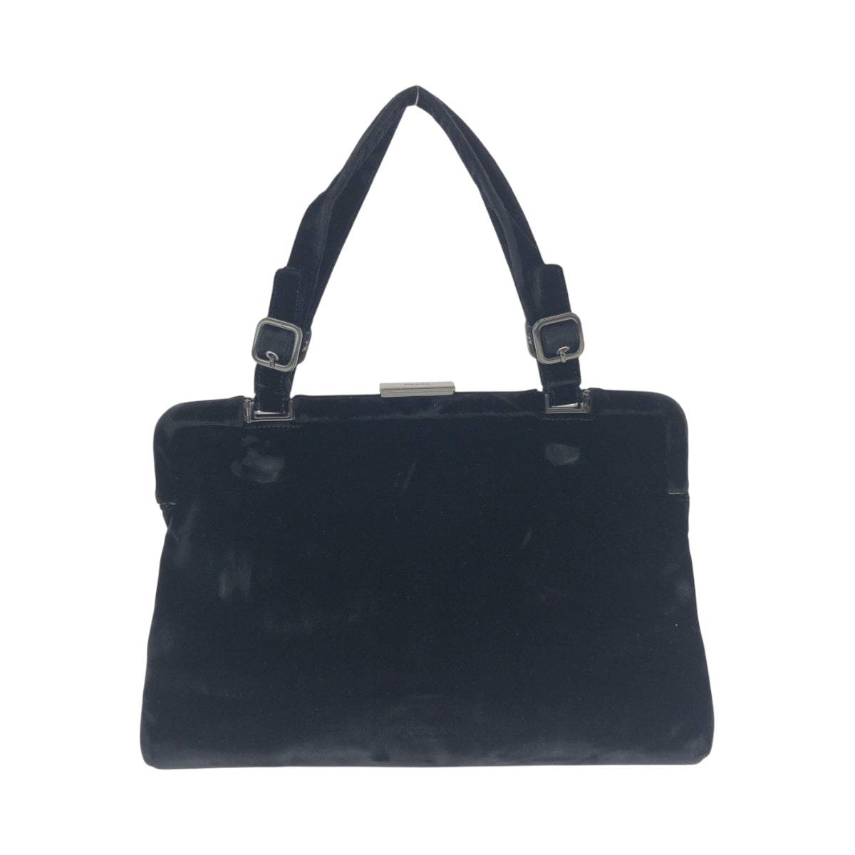 19140
PRADA プラダ ベロア ブラック 黒 シルバー金具 ベロア トートバッグ ハンドバッグ  レディース ABP27