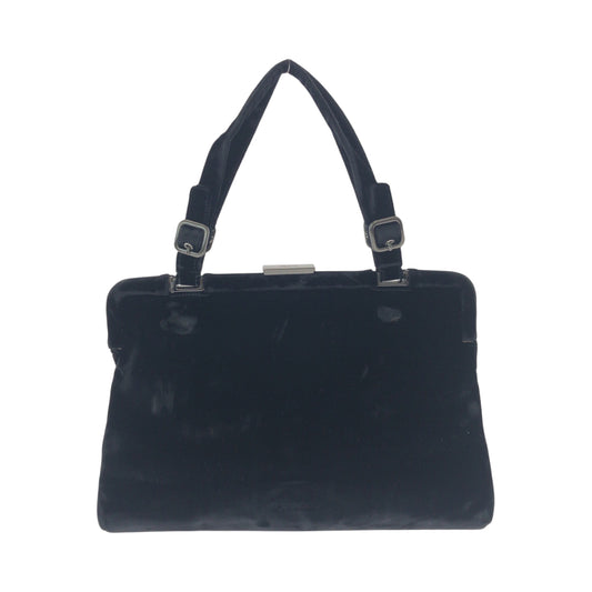 19140
PRADA プラダ ベロア ブラック 黒 シルバー金具 ベロア トートバッグ ハンドバッグ  レディース ABP27