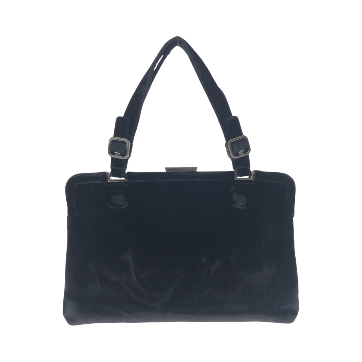 19140
PRADA プラダ ベロア ブラック 黒 シルバー金具 ベロア トートバッグ ハンドバッグ  レディース ABP27