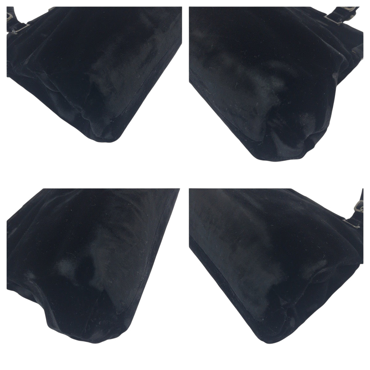 19140
PRADA プラダ ベロア ブラック 黒 シルバー金具 ベロア トートバッグ ハンドバッグ  レディース ABP27