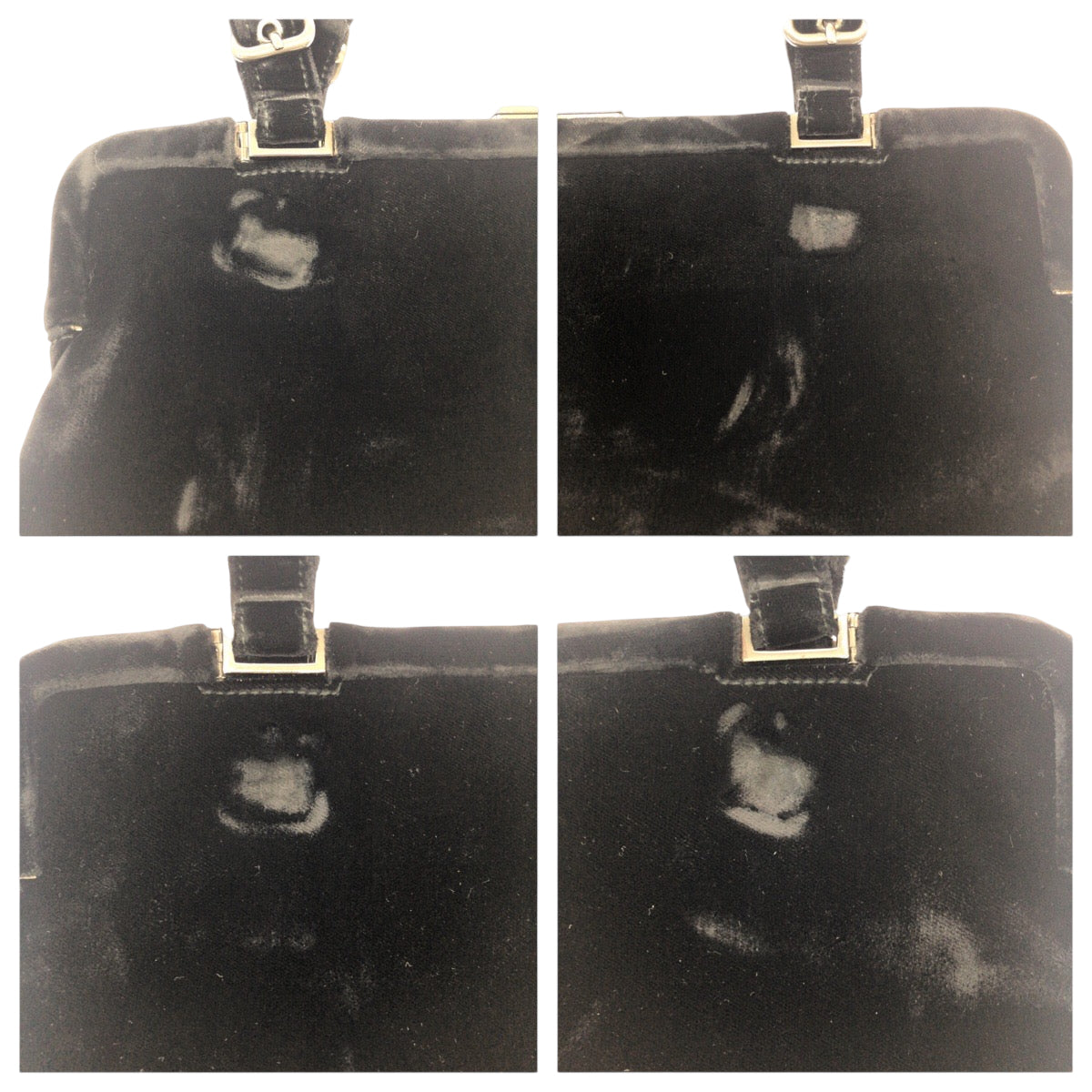 19140
PRADA プラダ ベロア ブラック 黒 シルバー金具 ベロア トートバッグ ハンドバッグ  レディース ABP27