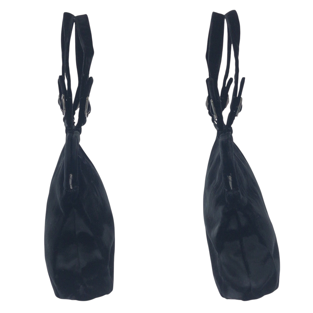 19140
PRADA プラダ ベロア ブラック 黒 シルバー金具 ベロア トートバッグ ハンドバッグ  レディース ABP27