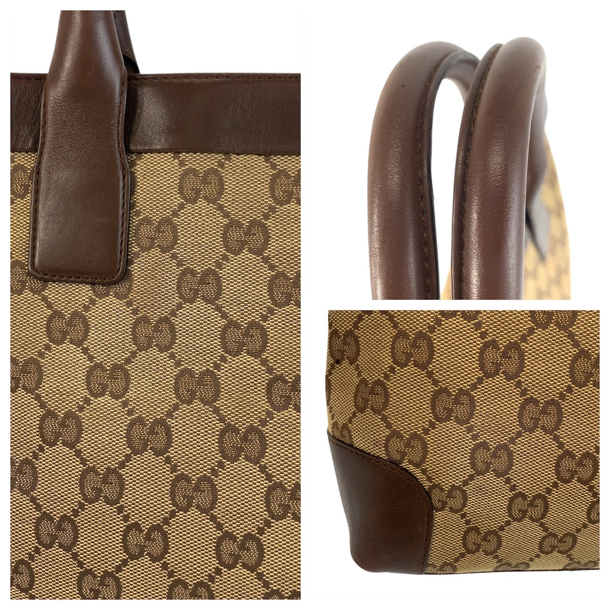 19142
GUCCI グッチ ベージュ ブラウン GGキャンバス / レザー 002 1119 トートバッグ ショルダーバッグ  レディース AB27
