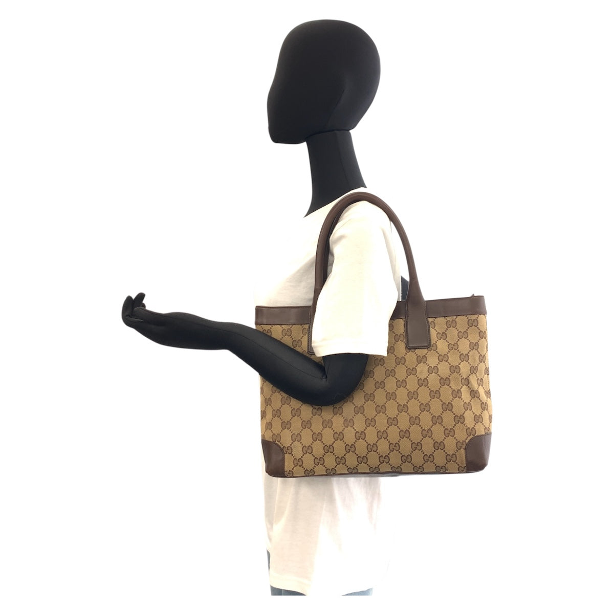 19142
GUCCI グッチ ベージュ ブラウン GGキャンバス / レザー 002 1119 トートバッグ ショルダーバッグ  レディース AB27