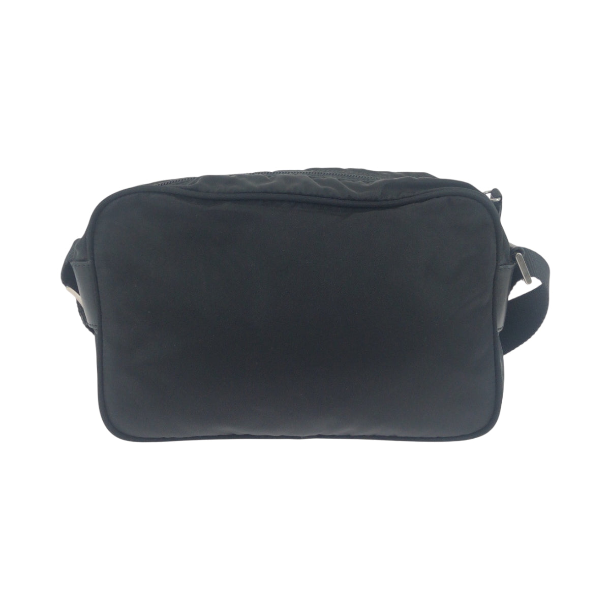 19153
PRADA プラダ テスート 三角ロゴプレート ブラック 黒 シルバー金具 ナイロン BT0167  ショルダーバッグ ポシェット  メンズ ABP43