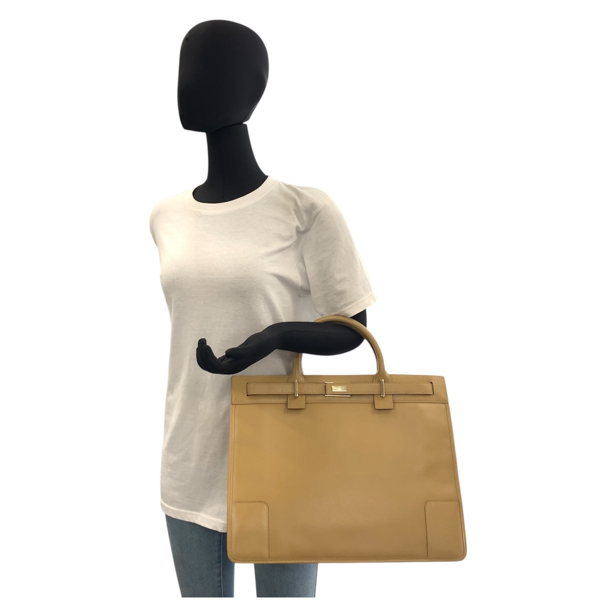 19143
GUCCI グッチ ベージュ ゴールド金具 レザー 002 1090 ビジネスバッグ トートバッグ レディース ABP29