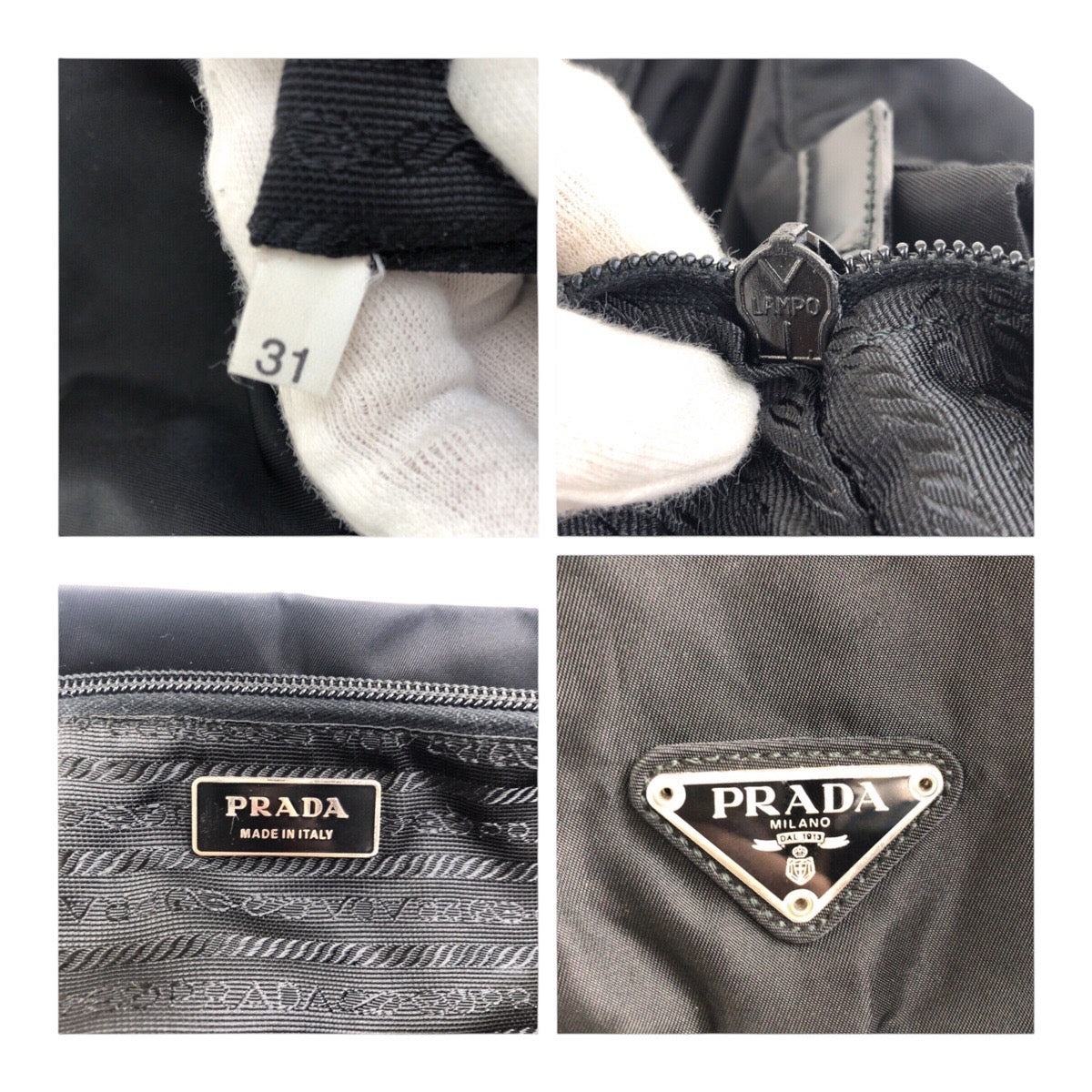 19145
PRADA プラダ テスート 三角ロゴプレート ブラック 黒 シルバー金具 ナイロン リュックサック バックパック  レディース A50