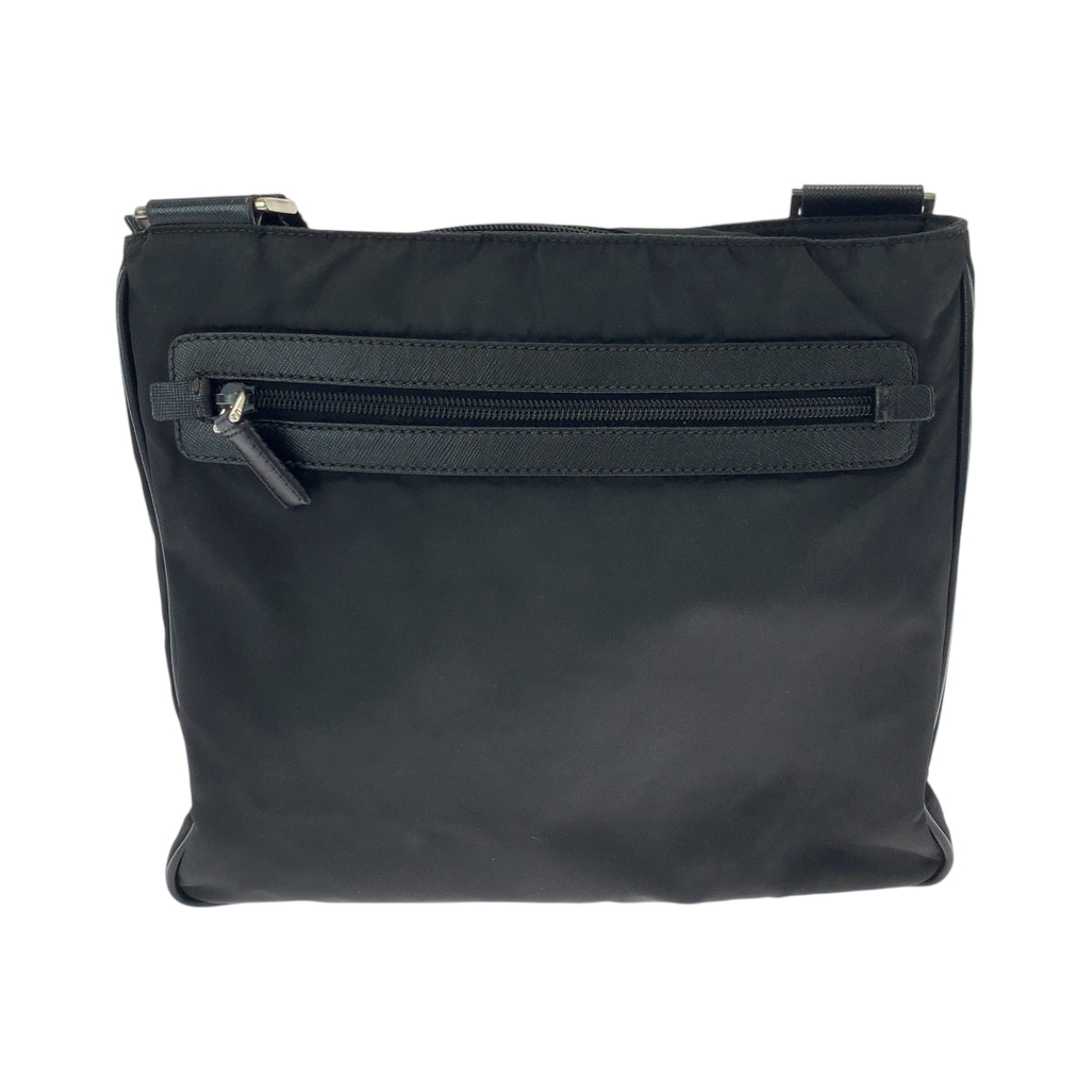 19146
PRADA プラダ テスート 三角ロゴプレート ブラック 黒 シルバー金具 ナイロン ショルダーバッグ メッセンジャーバッグ  レディース ABP36