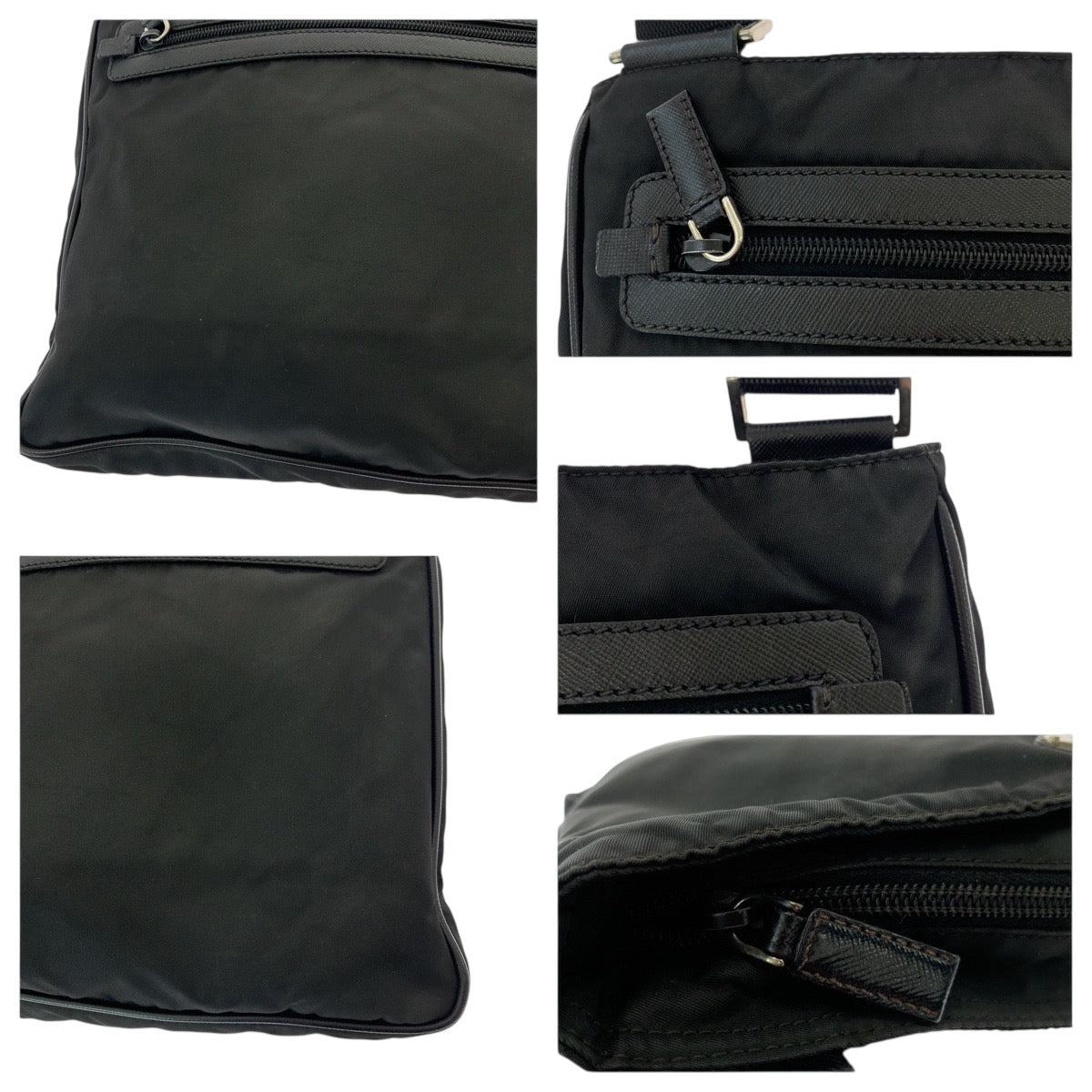 19146
PRADA プラダ テスート 三角ロゴプレート ブラック 黒 シルバー金具 ナイロン ショルダーバッグ メッセンジャーバッグ  レディース ABP36