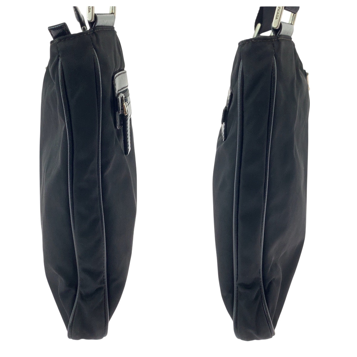 19146
PRADA プラダ テスート 三角ロゴプレート ブラック 黒 シルバー金具 ナイロン ショルダーバッグ メッセンジャーバッグ  レディース ABP36