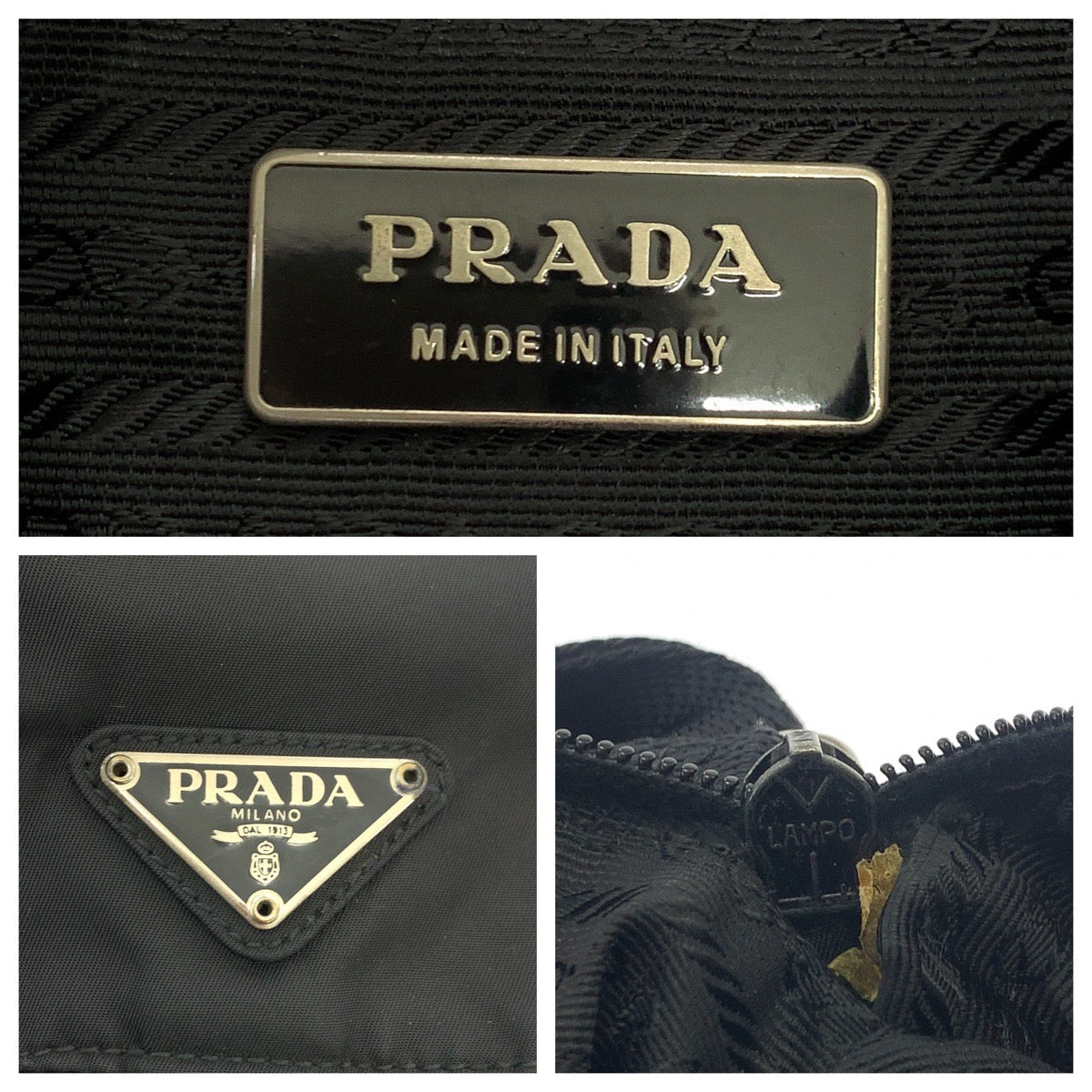 19150
PRADA プラダ テスート 三角ロゴプレート ブラック 黒 シルバー金具 ナイロン ショルダーバッグ メッセンジャーバッグ  レディース ABP38