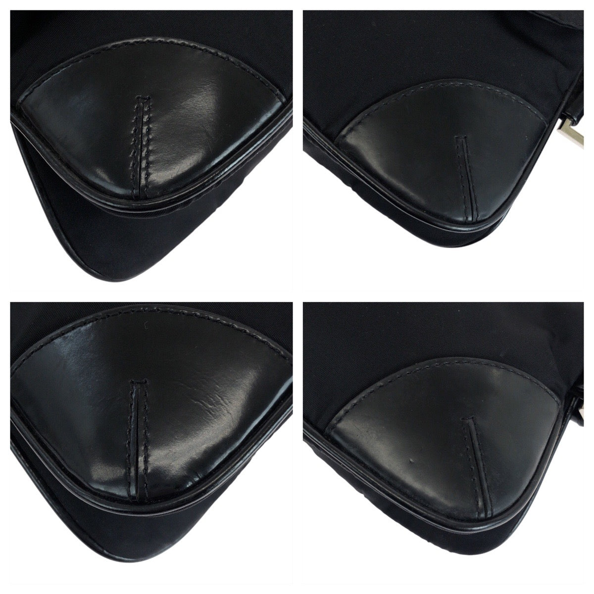19151
PRADA プラダ テスート 三角ロゴプレート ブラック 黒 シルバー金具 ナイロン / レザー ウエストバッグ ボディバッグ  レディース A43