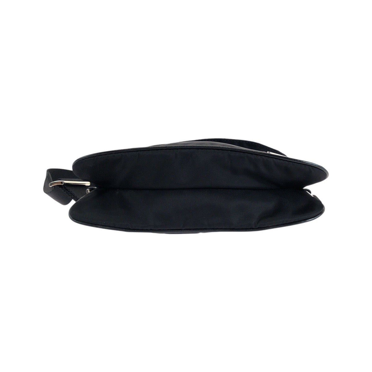 19151
PRADA プラダ テスート 三角ロゴプレート ブラック 黒 シルバー金具 ナイロン / レザー ウエストバッグ ボディバッグ  レディース A43