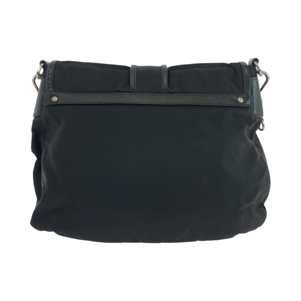 19152
PRADA プラダ テスート 三角ロゴプレート ブラック 黒 シルバー金具 ナイロン ショルダーバッグ ポシェット  レディース ABP38