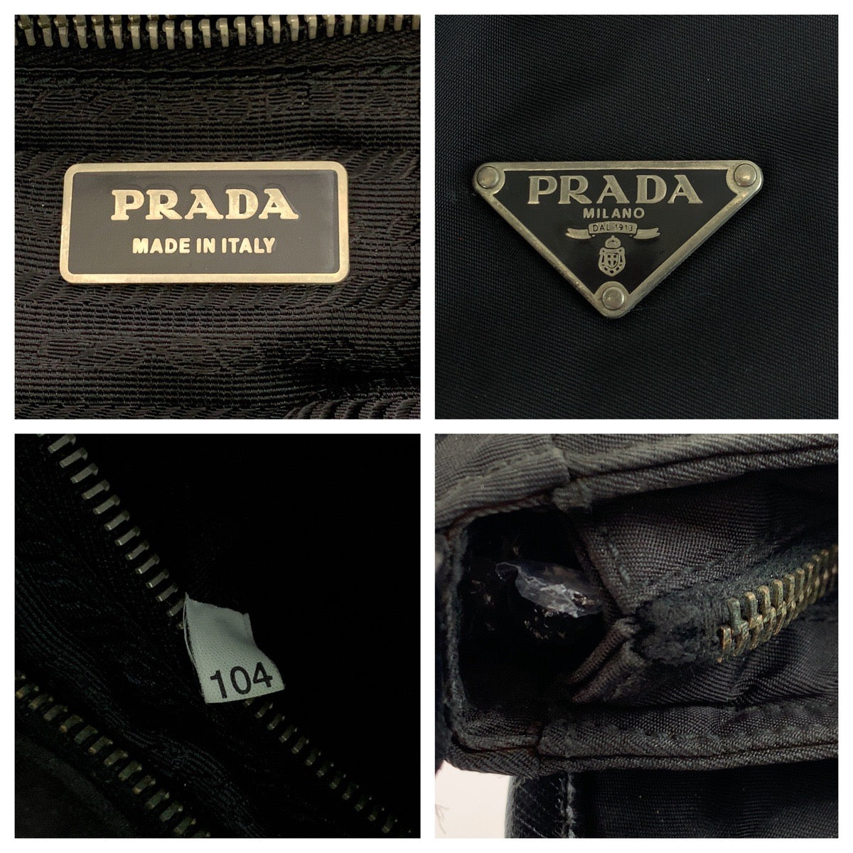 19152
PRADA プラダ テスート 三角ロゴプレート ブラック 黒 シルバー金具 ナイロン ショルダーバッグ ポシェット  レディース ABP38
