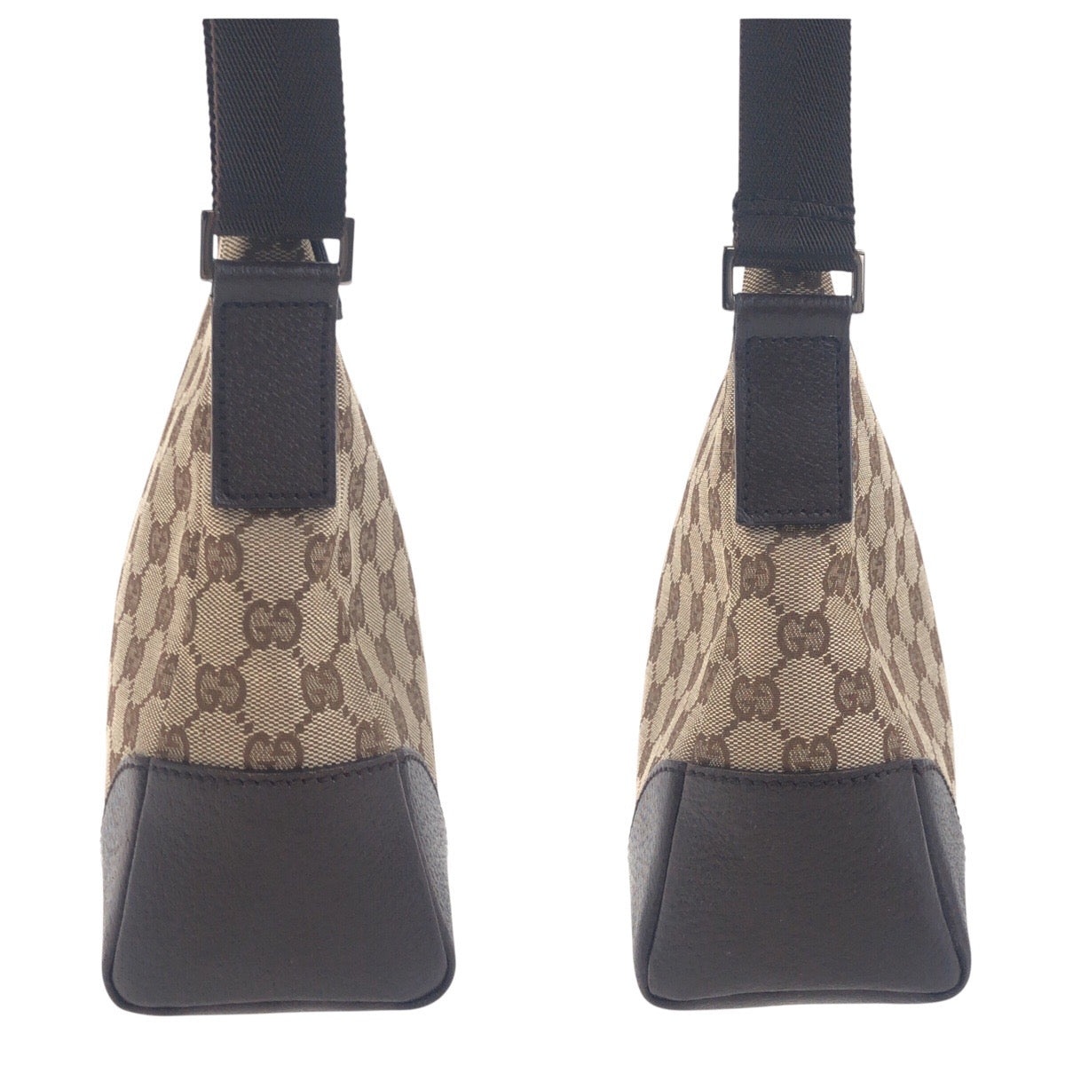 19154
GUCCI グッチ ベージュ ブラウン シルバー金具 GGキャンバス / レザー 114273 ショルダーバッグ メッセンジャーバッグ レディース AB38
