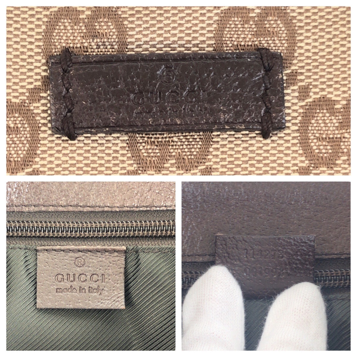 19154
GUCCI グッチ ベージュ ブラウン シルバー金具 GGキャンバス / レザー 114273 ショルダーバッグ メッセンジャーバッグ レディース AB38