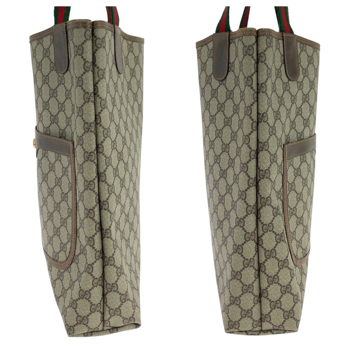 19155
GUCCI グッチ ヴィンテージ オールドグッチ シェリーライン ベージュ ブラウン ゴールド金具 GGスプリームキャンバス 39 02 003 トートバッグ ショルダーバッグ  レディース ABP27