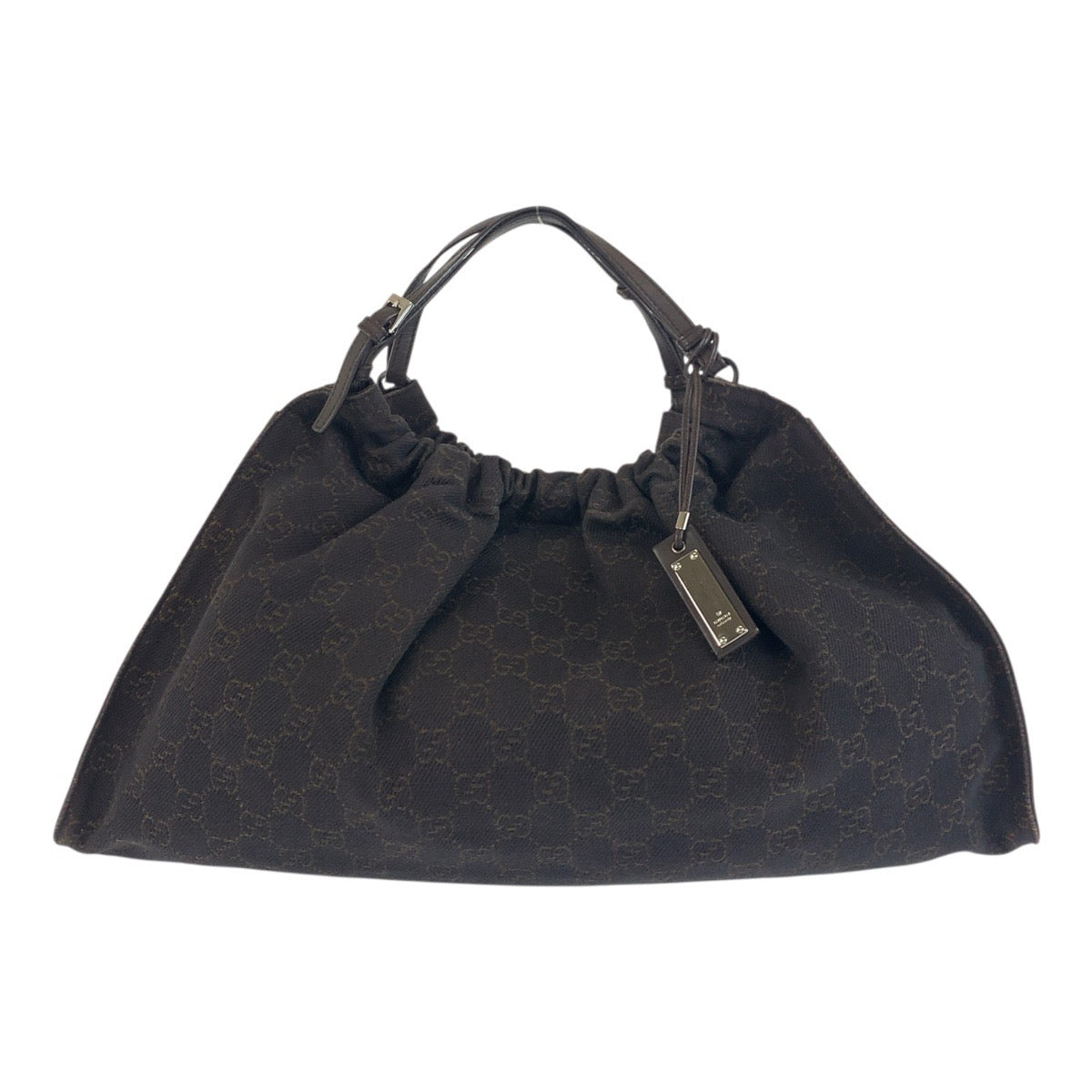 19158
GUCCI グッチ ブラウン シルバー金具 GGキャンバス 76554 ハンドバッグ トートバッグ  レディース ABP38