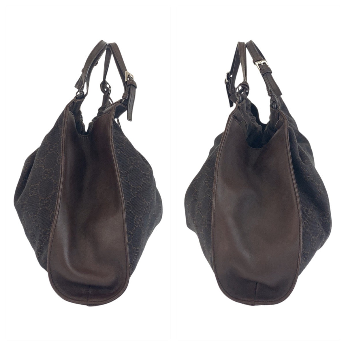 19158
GUCCI グッチ ブラウン シルバー金具 GGキャンバス 76554 ハンドバッグ トートバッグ  レディース ABP38