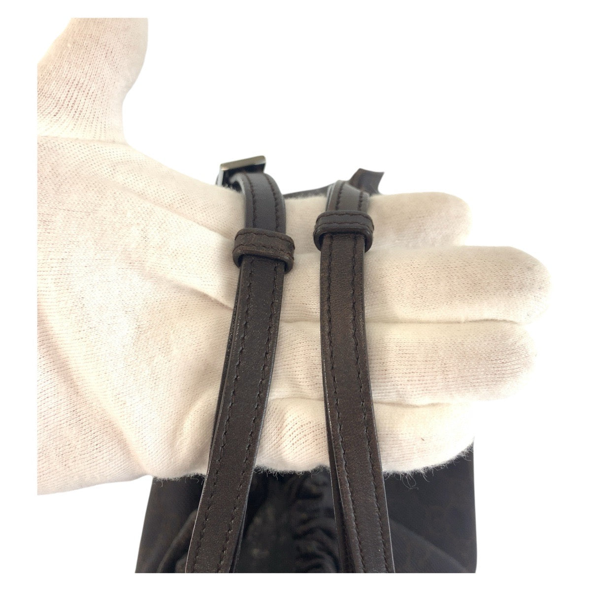 19158
GUCCI グッチ ブラウン シルバー金具 GGキャンバス 76554 ハンドバッグ トートバッグ  レディース ABP38