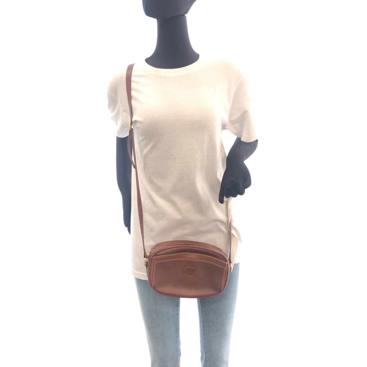 19159
GUCCI グッチ ヴィンテージ オールドグッチ ブラウン ゴールド金具 レザー 007 113 0155 ショルダーバッグ  レディース AB41