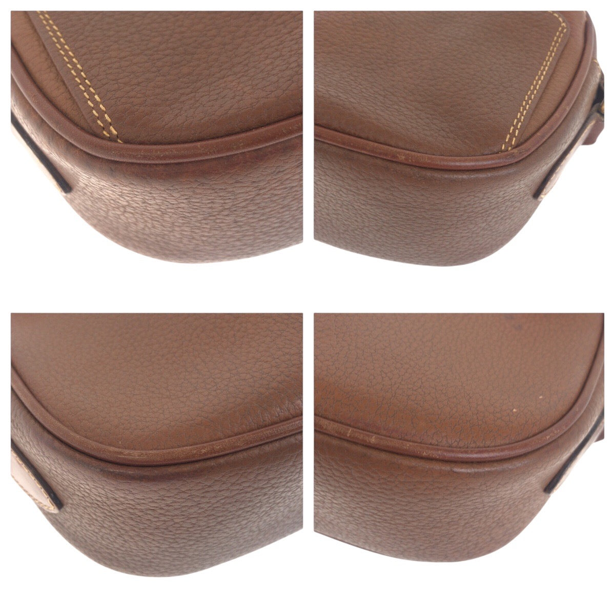 19159
GUCCI グッチ ヴィンテージ オールドグッチ ブラウン ゴールド金具 レザー 007 113 0155 ショルダーバッグ  レディース AB41